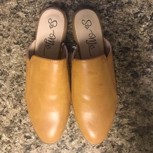 Faux Leather Slip-on Mules